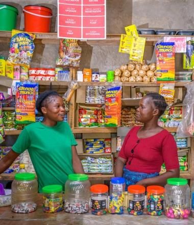 Two women in a shop